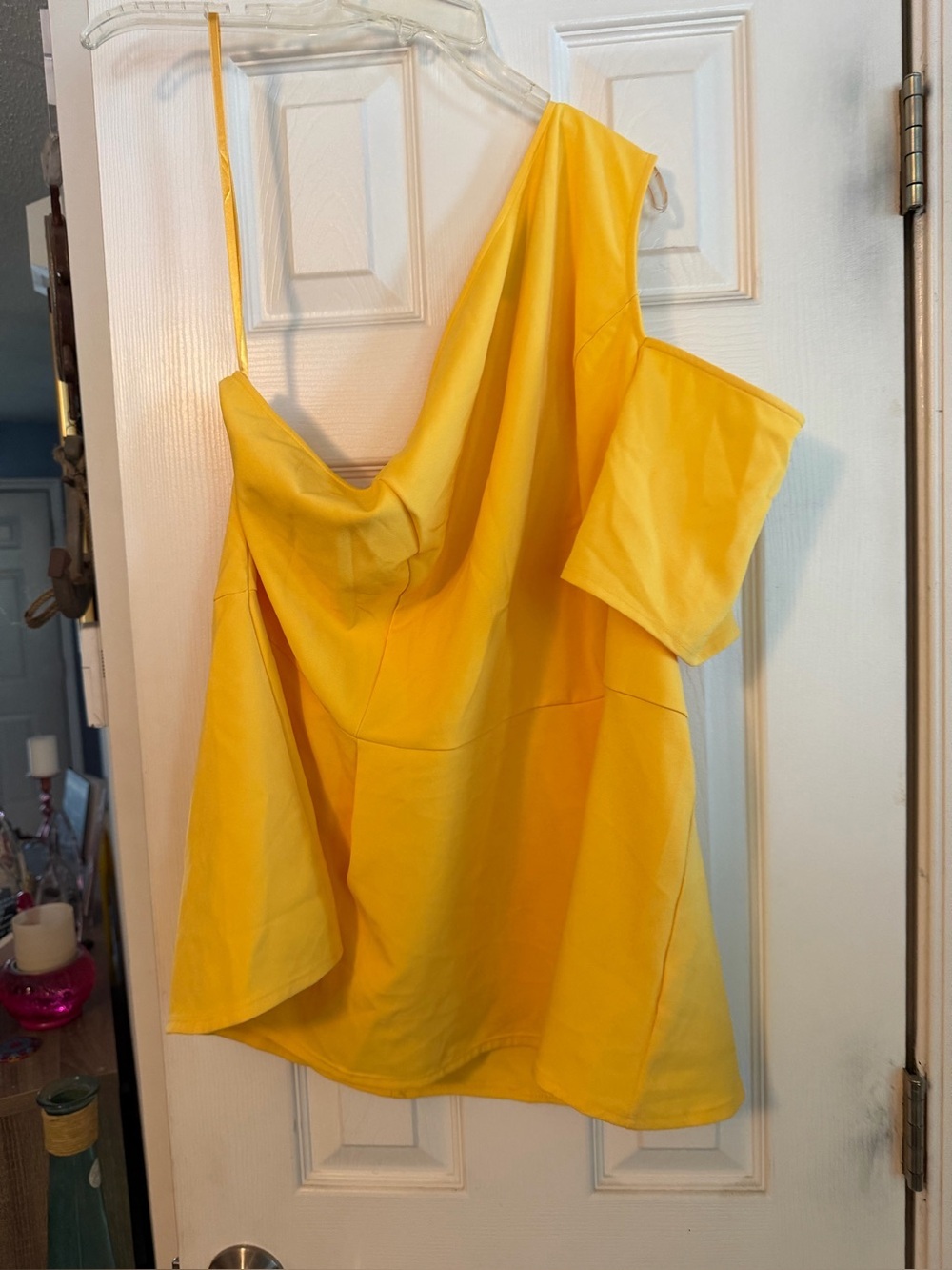 Lane Bryant Yellow One-Shoulder Top